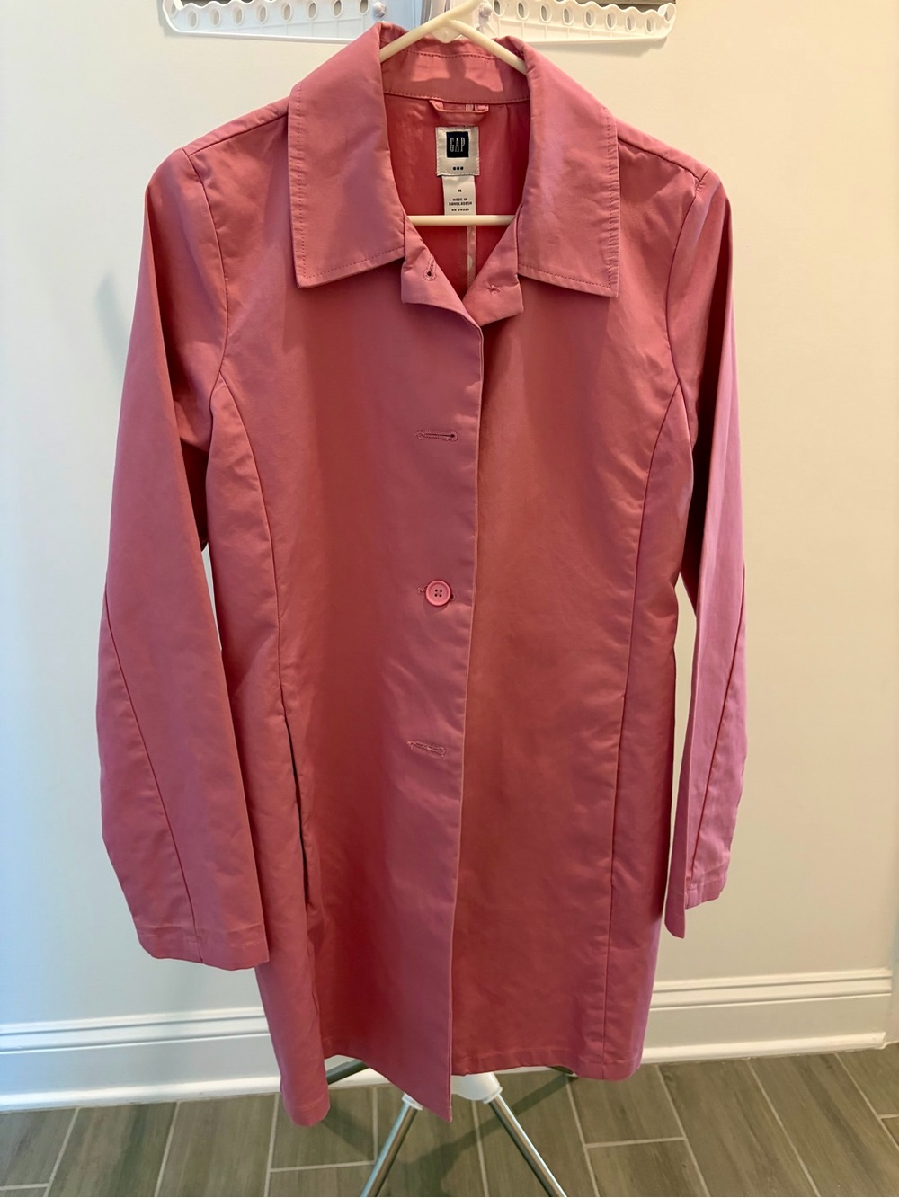 GAP Rose-Pink Single-Breasted Trench Coat